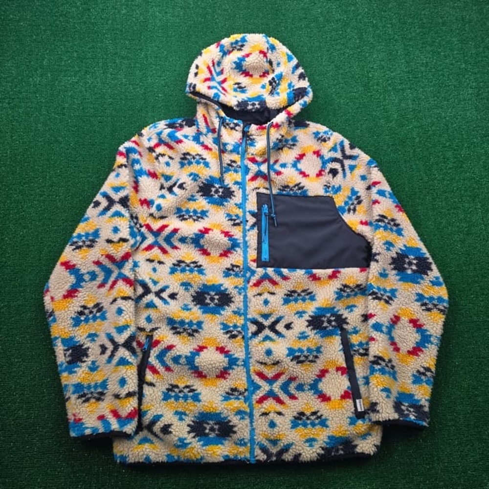Tribal Pattern Fleece Jacket with Hood